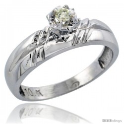 10k White Gold Diamond Engagement Ring, 7/32 in wide -Style 10w105er