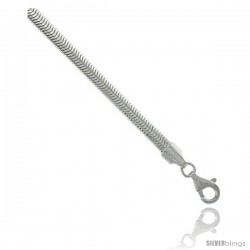Sterling Silver Italian Flat Snake Chain Necklaces & Bracelets Bracelet 4.5mm Nickel Free, size 7 & 8 in