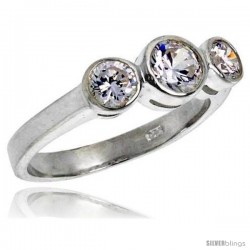 Sterling Silver 1 Carat Size Brilliant Cut Cubic Zirconia Bridal Ring -Style Rcz407
