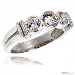 Sterling Silver .47 Carat Size Brilliant Cut Cubic Zirconia Bridal Ring -Style Rcz408