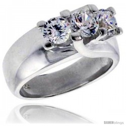 Sterling Silver .47 Carat Size Brilliant Cut Cubic Zirconia Bridal Ring -Style Rcz409