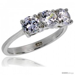 Sterling Silver .47 Carat Size Brilliant Cut Cubic Zirconia Bridal Ring -Style Rcz413