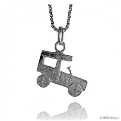 Sterling Silver Antique Car Pendant, 1/2 in Tall