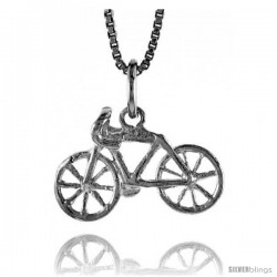 Sterling Silver Bicycle Pendant, 3/8 in Tall