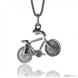 Sterling Silver Bicycle Pendant, 1/2 in Tall