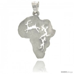 Sterling Silver Continent of Africa Pendant, 1 in Tall