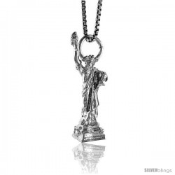 Sterling Silver Statue of Liberty Pendant, 1 in Tall