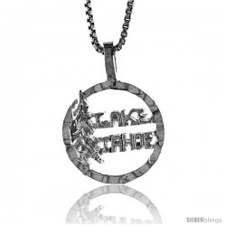 Sterling Silver Lake Tahoe Pendant, 1/2 in tall