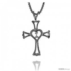 Sterling Silver Cross Pendant, 3/4 in