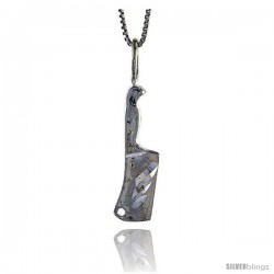 Sterling Silver Cleaver Pendant, 1 1/8 in Tall