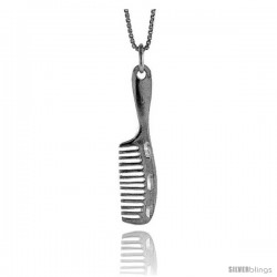 Sterling Silver Comb Pendant, 1 3/8 in Tall