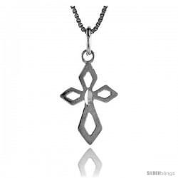 Sterling Silver Cross Cut-out Pendant, 3/4 in