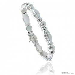 Sterling Silver Stampato Chain Oval Link Necklace or Bracelet), 5/16 in. (8 mm) wide -Style St6