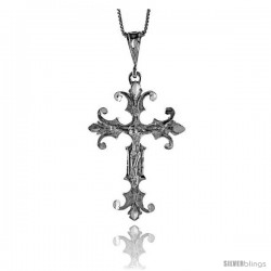 Sterling Silver Large Crucifix Pendant, 2 in