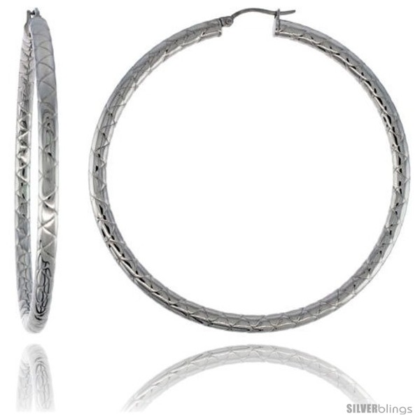 https://www.silverblings.com/2104-thickbox_default/surgical-steel-tube-hoop-earrings-2-3-4-in-round-4-mm-wide-zigzag-pattern-feather-weight.jpg