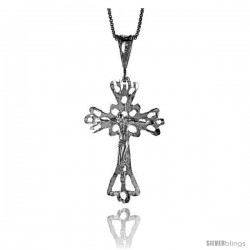 Sterling Silver Crucifix Pendant, 1 1/2 in -Style 4p86