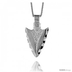 Sterling Silver Arrowhead Pendant, 1 in Tall