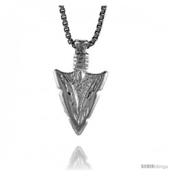 Sterling Silver Tiny Arrowhead Pendant, 1/2 in Tall