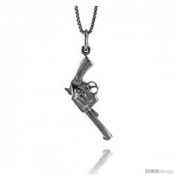 Sterling Silver Gun Pendant, 1 1/16 in Tall