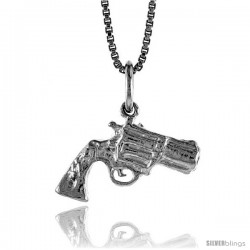 Sterling Silver Gun Pendant, 1/2 in tall