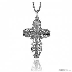 Sterling Silver Filigree Crucifix Pendant, 1 3/8 in