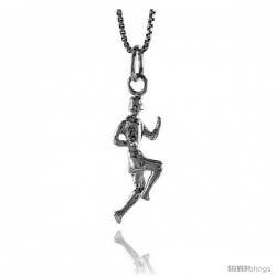 Sterling Silver Runner Pendant, 1 in Tall