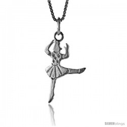 Sterling Silver Cheerleaders Pendant, 7/8 in Tall