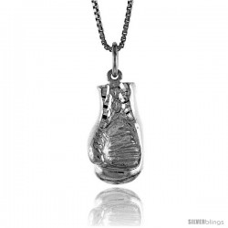 Sterling Silver Boxing Glove (hollow back) Pendant, 7/8 in Tall