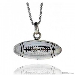 Sterling Silver Football Pendant, 3/8 in Tall