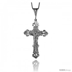 Sterling Silver Crucifix Pendant, 2 in