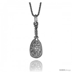 Sterling Silver Racquetball Pendant, 1 in Tall