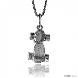 Sterling Silver Roller Skates Pendant, 5/8 in Tall