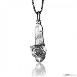 Sterling Silver Slippers Pendant, 1 in Tall