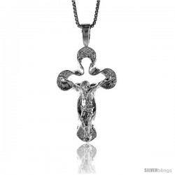 Sterling Silver Crucifix Pendant, 1 1/4 in -Style 4p94