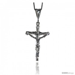 Sterling Silver Crucifix Pendant, 1 5/8 in -Style 4p97