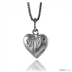 Sterling Silver Heart Pendant, 1/2 in Tall -Style 4p979