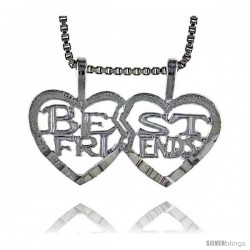 Sterling Silver Best Friend Talking Pendant, 1/2 in Tall