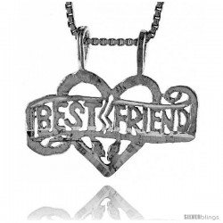 Sterling Silver Best Friend Talking Pendant, 1/2 in Tall -Style 4p982