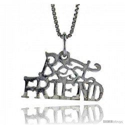 Sterling Silver Best Friend Talking Pendant, 1/2 in Tall -Style 4p983