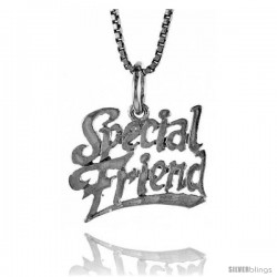 Sterling Silver Special Friend Talking Pendant, 1/2 in Tall