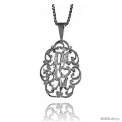 Sterling Silver No. 1 Mom Talking Pendant, 3/4 in Tall -Style 4p988