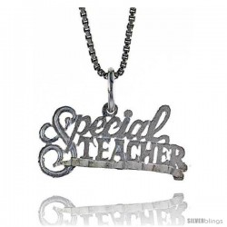 Sterling Silver Special Teacher Talking Pendant, 3/8 in Tall
