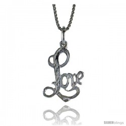 Sterling Silver Love Talking Pendant, 3/4 in Tall