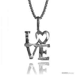 Sterling Silver Love Talking Pendant, 1/2 in Tall