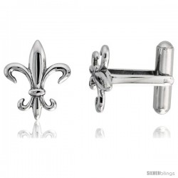 Stainless Steel Fleur De Lis Cufflinks, 3/4 x 5/8 in