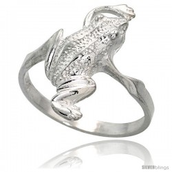 Sterling Silver Frog Ring Polished finish 3/4 in wide