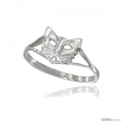 Sterling Silver Cat Ring Polished finish 5/16 in wide