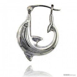 Sterling Silver High Polished Small Dolphin Earrings