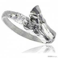 Sterling Silver Horse Ring Polished finish 3/8 in wide