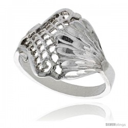 Sterling Silver Freeform Ring Polished finish 5/8 in wide -Style Ffr532